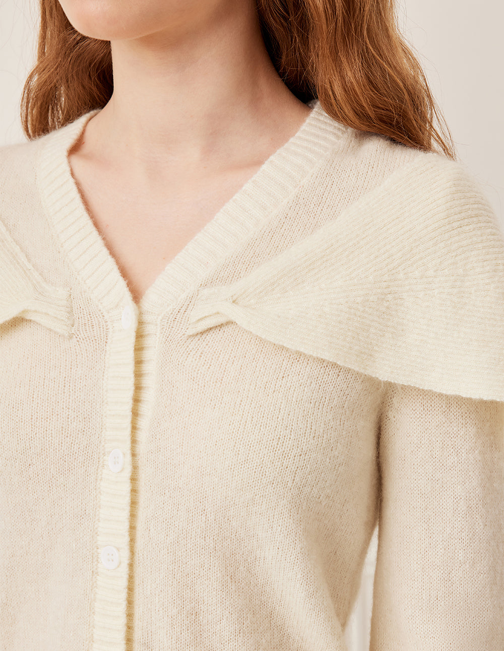 BORA AKSU V-Neck Long Sleeve Shawl Collar Knit Cardigan