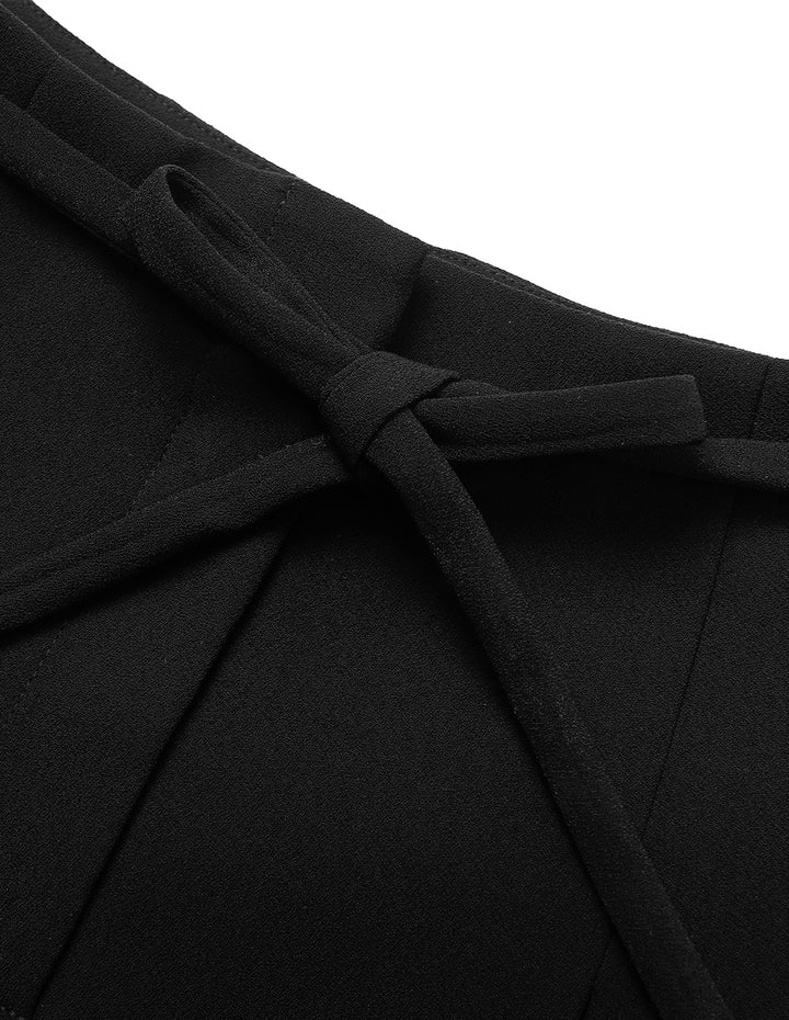 BORA AKSU Tie-Front Pleated Black Shorts