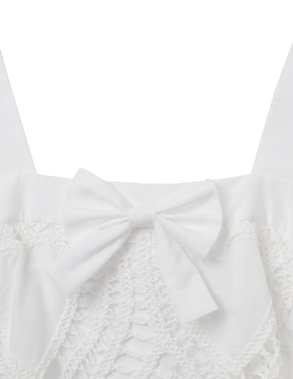 BORA AKSU Neck Bow Lace Patchwork Dress