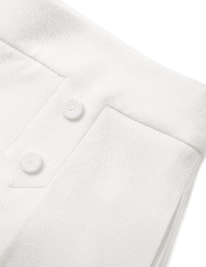 BORA AKSU Triacetate Pure White Loose Pleated Shorts