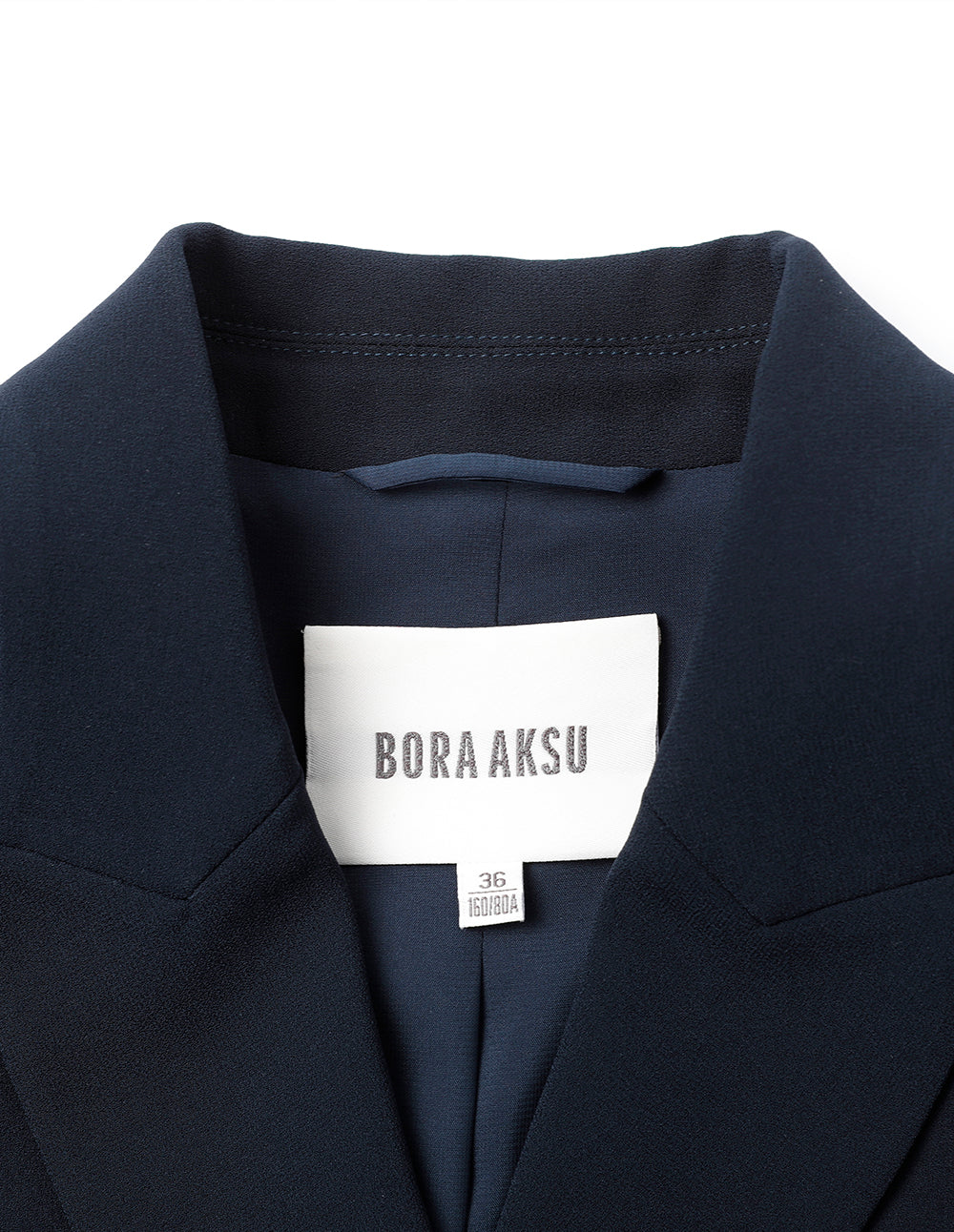 BORA AKSU Gun Lapel Front Shoulder Navy Blue Blazer