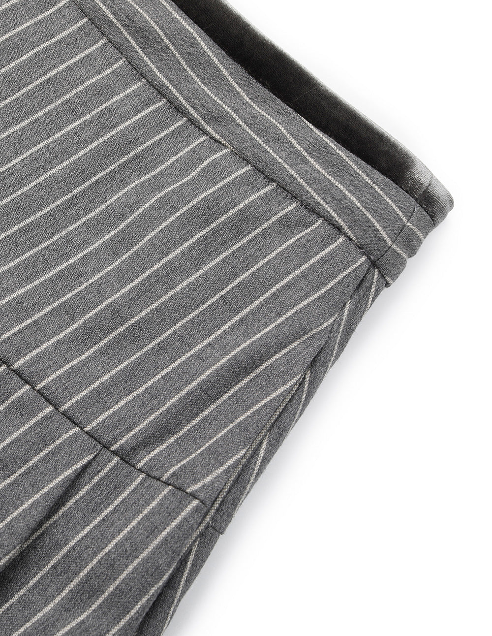 BORA AKSU A-Line High Waist Velvet Pleated Stripe Mini Skirt