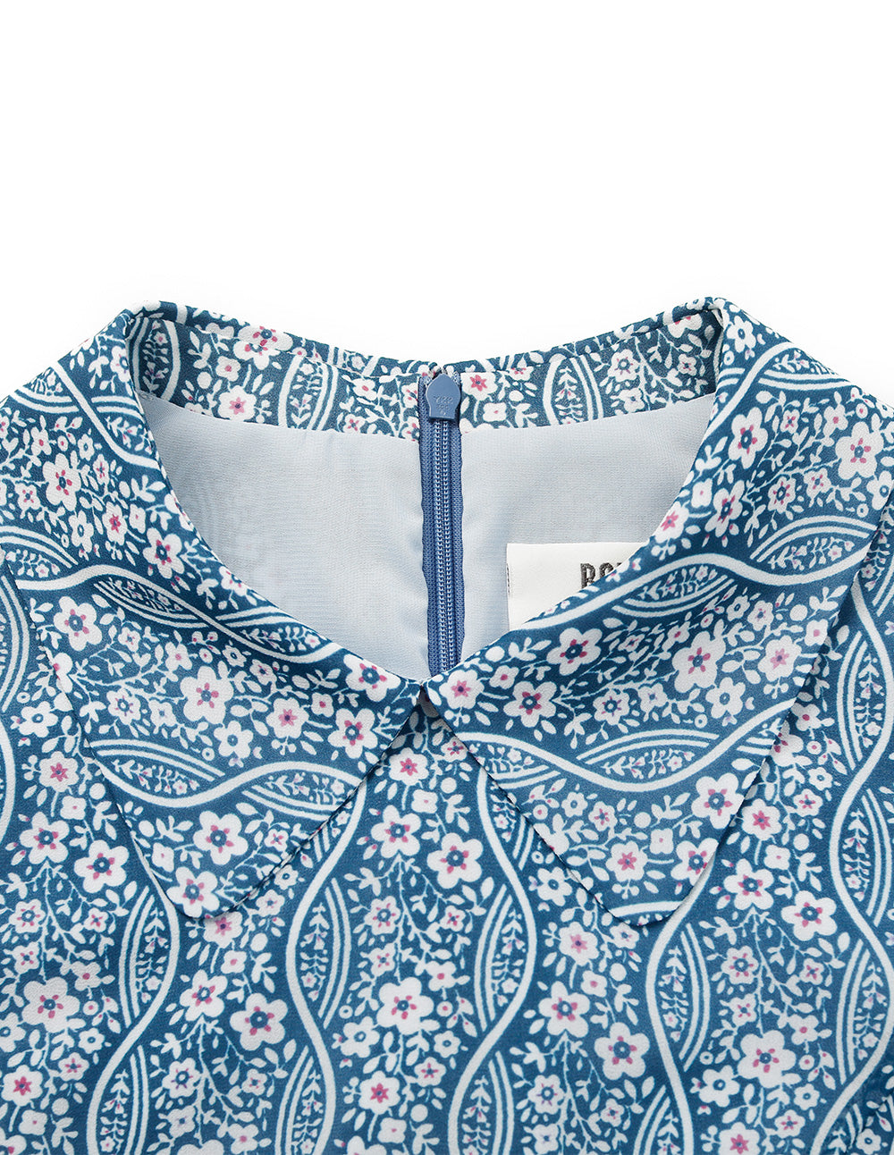 BORA AKSU Collared Puff-Sleeve Floral-Print Flounce Midi Dress