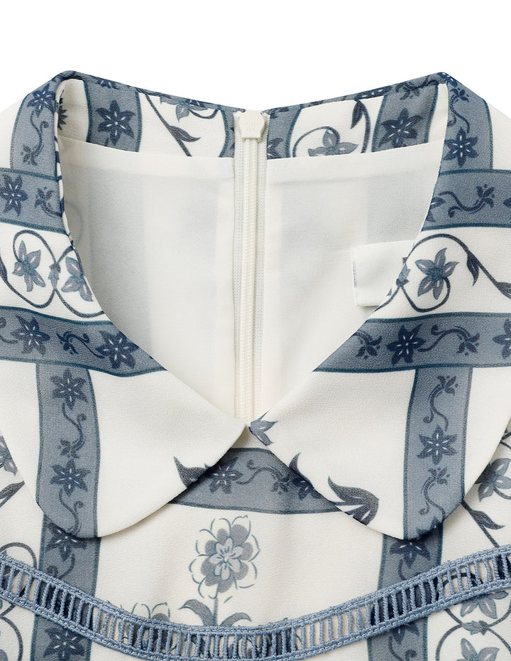 BORA AKSU Puff Sleeve Lapel Printed Dress