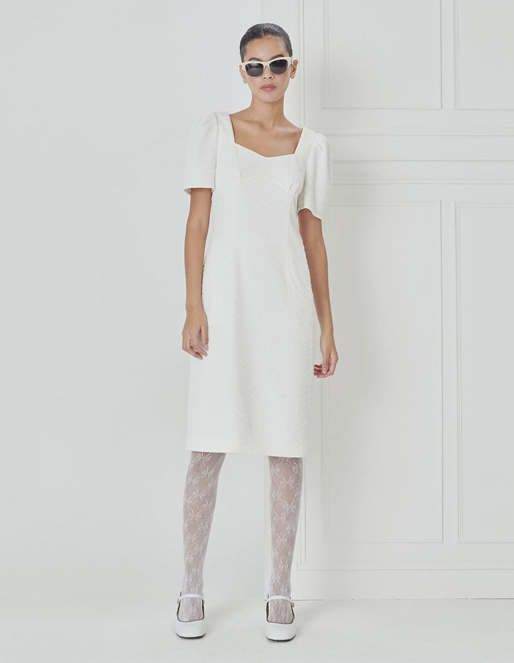 BORA AKSU French-Style Simple Diamond Collar Knitted Dress