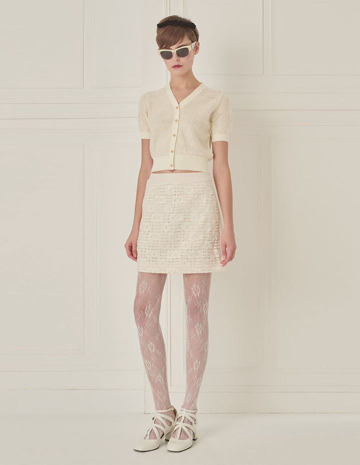 BORA AKSU French Lace Patchwork Skirt