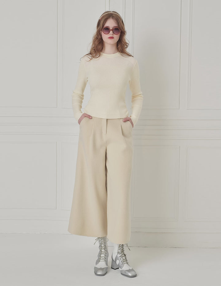 BORA AKSU Versatile Wool Wide-Leg Straight Trousers