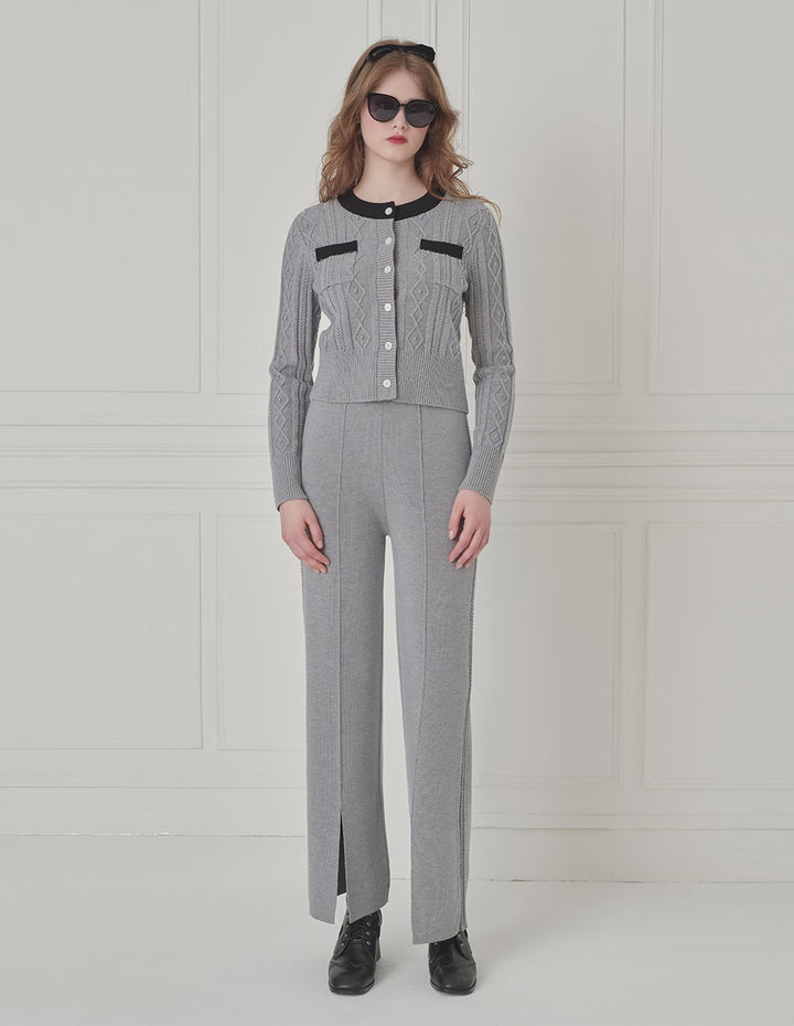 BORA AKSU Wool Wide-Leg Straight Pants