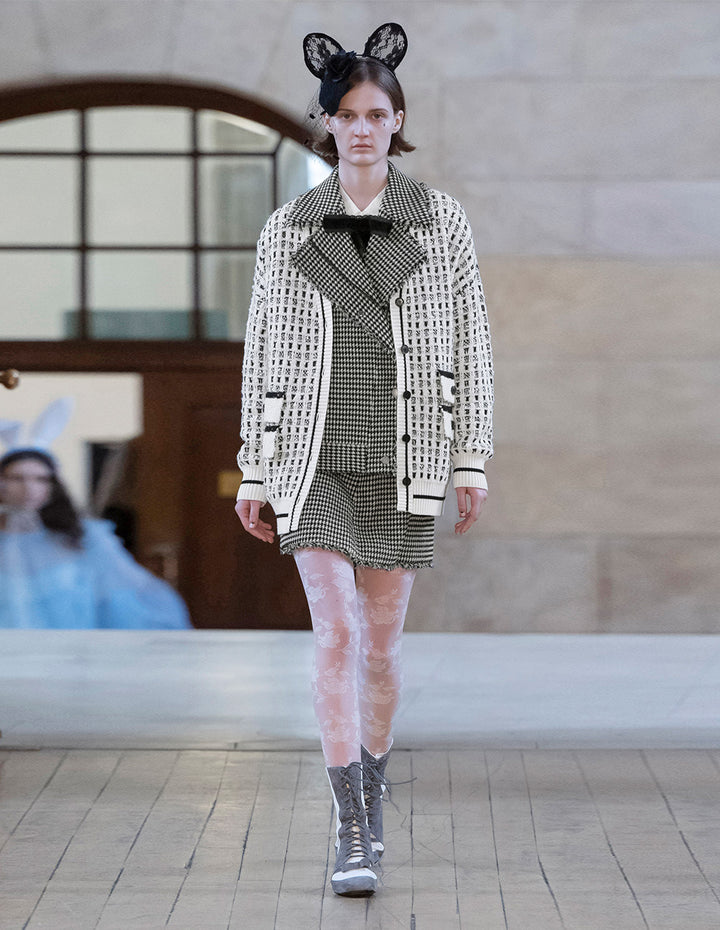 BORA AKSU Houndstooth Wool Skirt