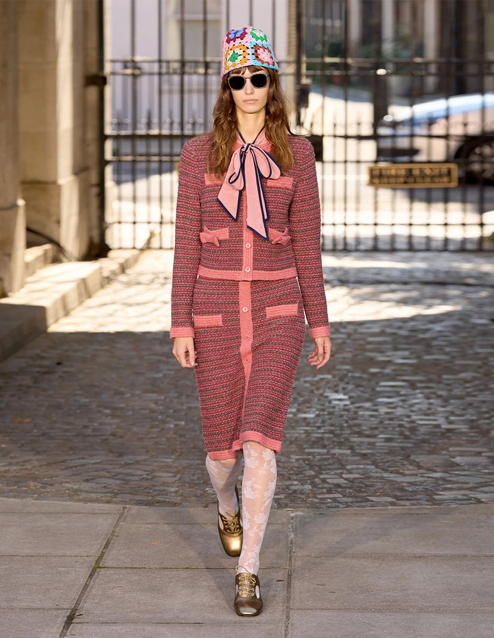 BORA AKSU Mixed Colors Faux Tweed Knitted Skirt