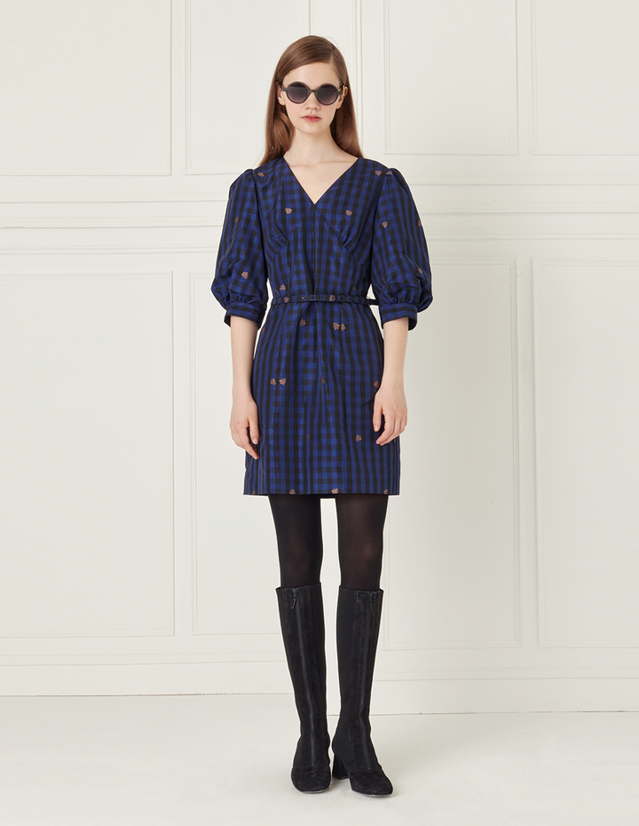 BORA AKSU Belted V-Neck Mini Dress