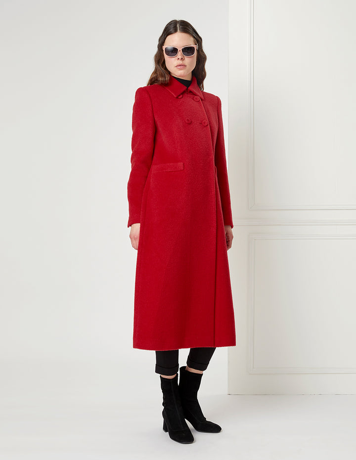 BORA AKSU Cherry Red Woollen Long Coat