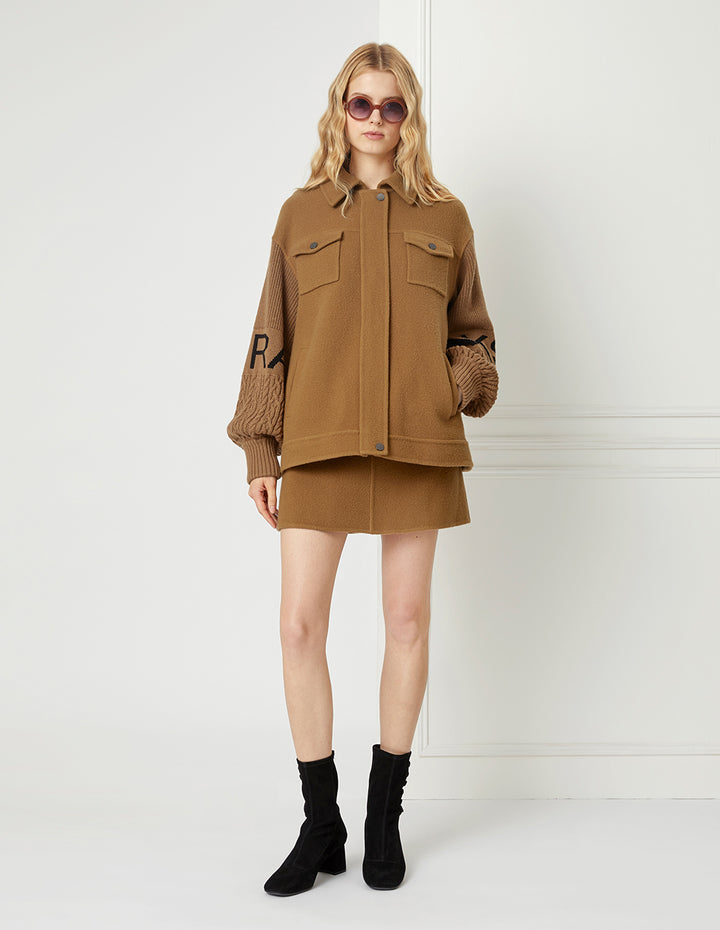 BORA AKSU WOOLLEN PATCH POCKET MINI SKIRT