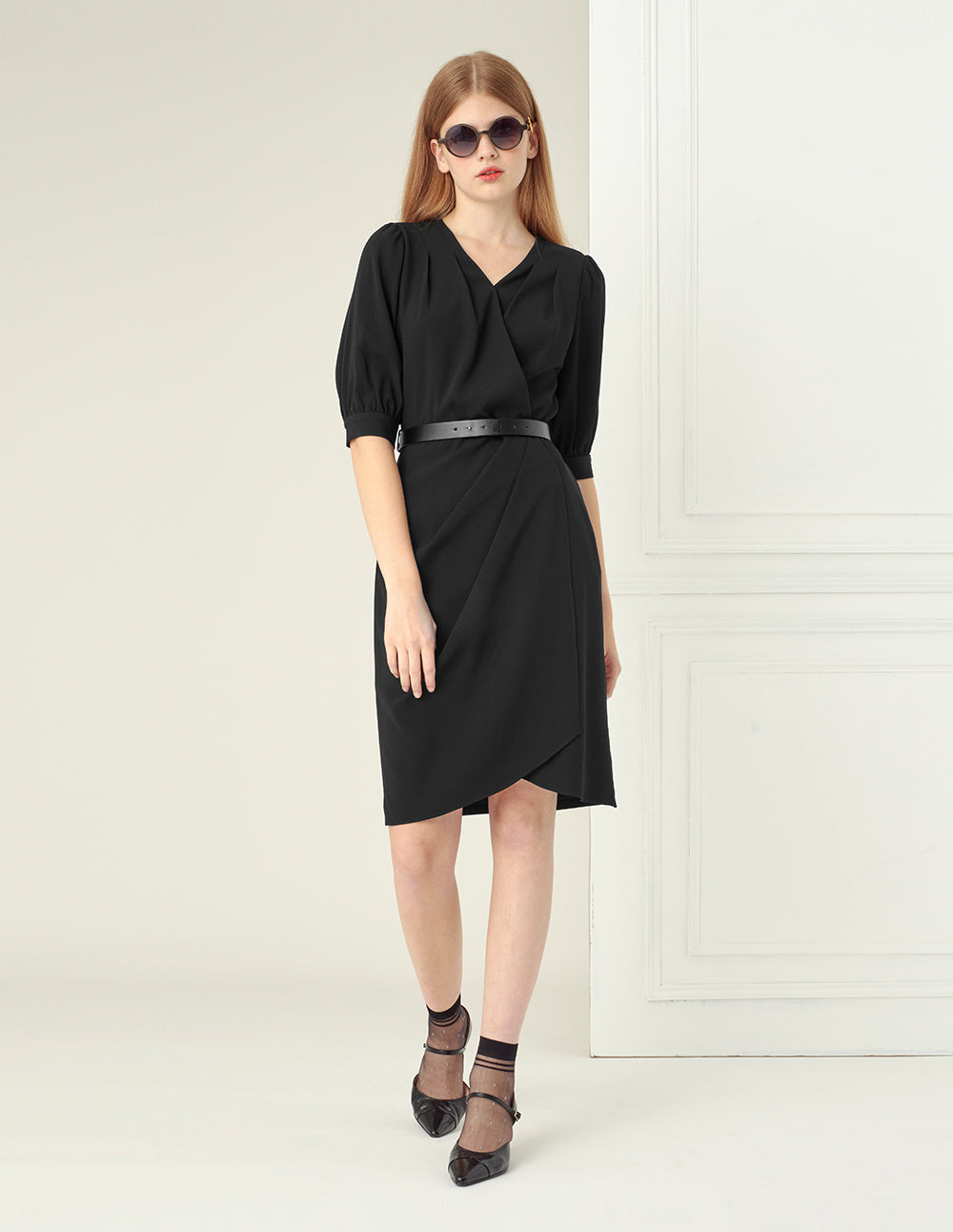 BORA AKSU Asymmetrical Belted Wrap Dress