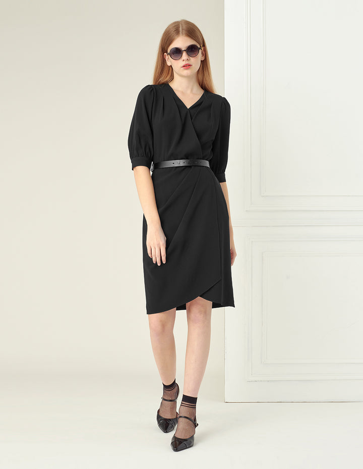 BORA AKSU Asymmetrical Belted Wrap Dress