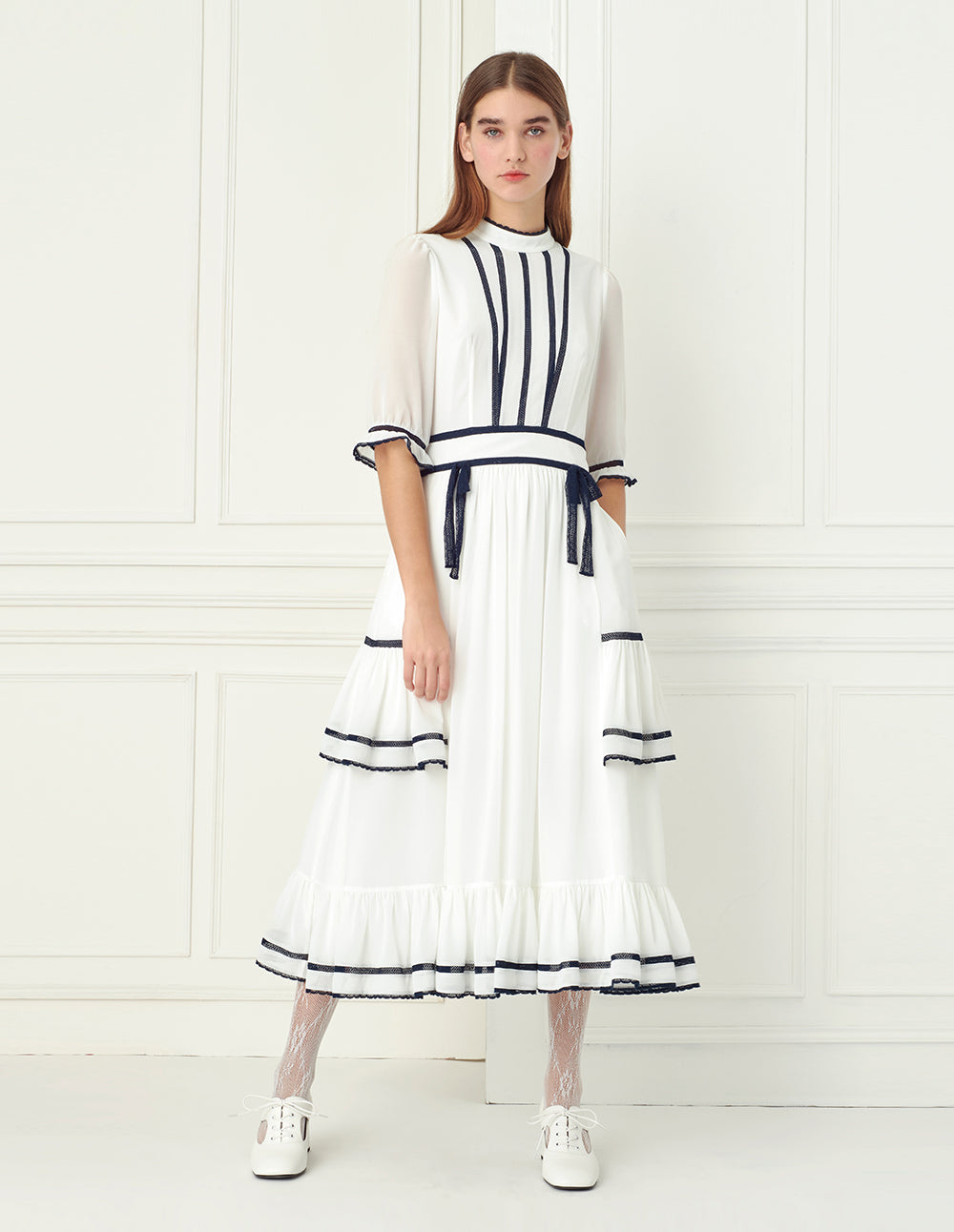 BORA AKSU Vintage-Textured Lace Dress