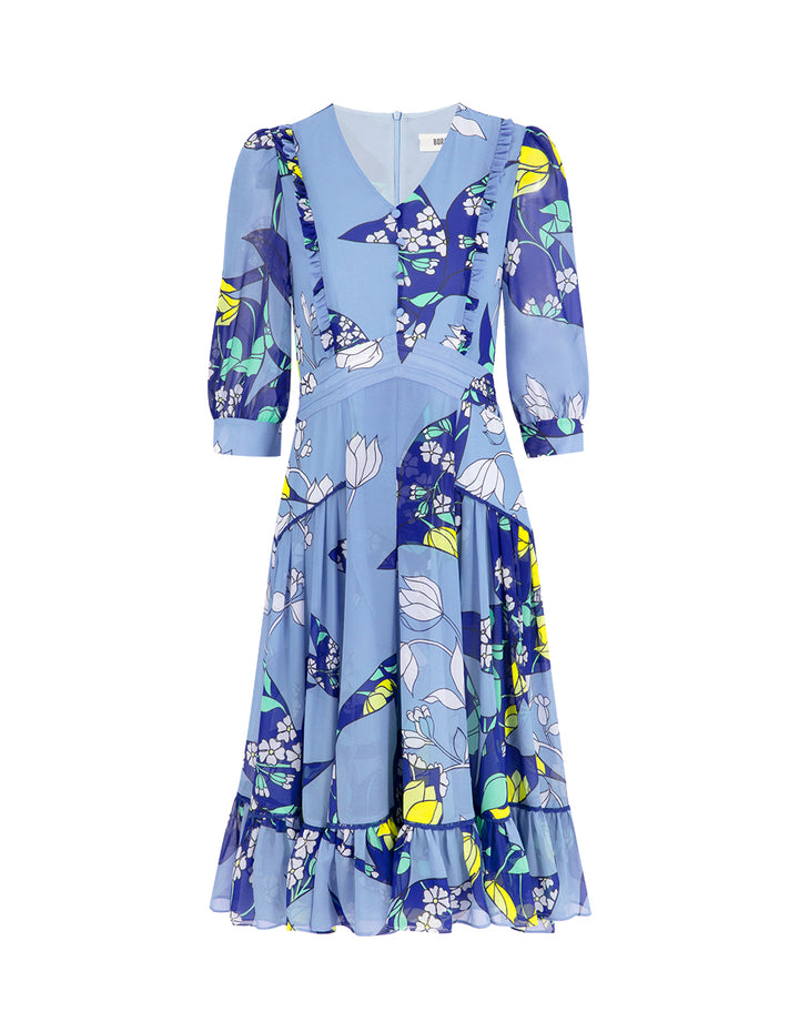 BORA AKSU V-Neck Print Waist Dress