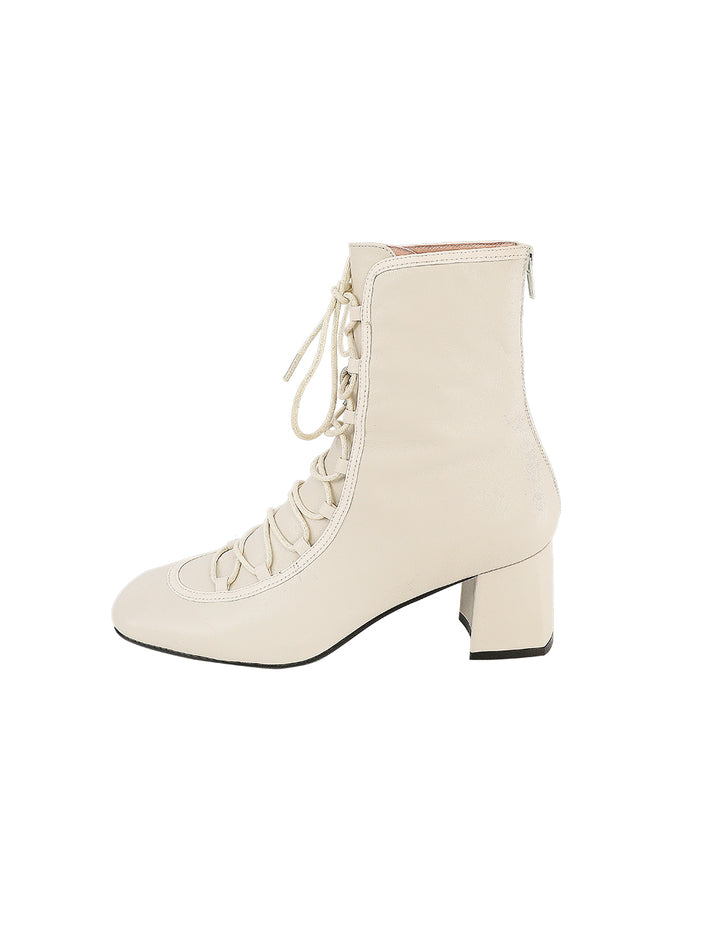 BORA AKSU LEATHER LACE-UP HEEL BOOTS