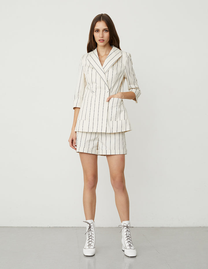 BORA AKSU Stripe Shorts with Flap Pocket