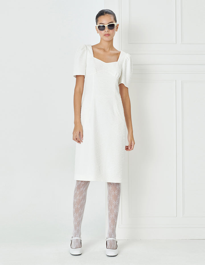 BORA AKSU French-Style Simple Diamond Collar Knitted Dress