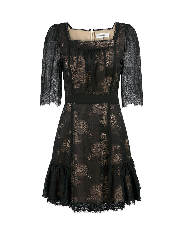 BORA AKSU French Lace Square Neck Dress