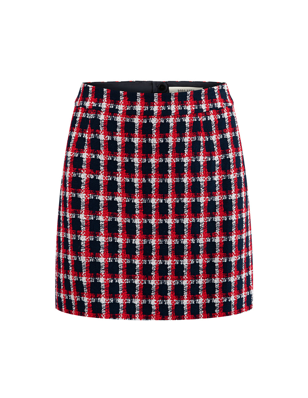 BORA AKSU Red And Blue Check Tweed Suit Skirt