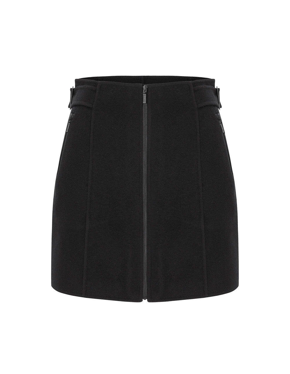 BORA AKSU Zip-Embellished Wool Reversible Skirt