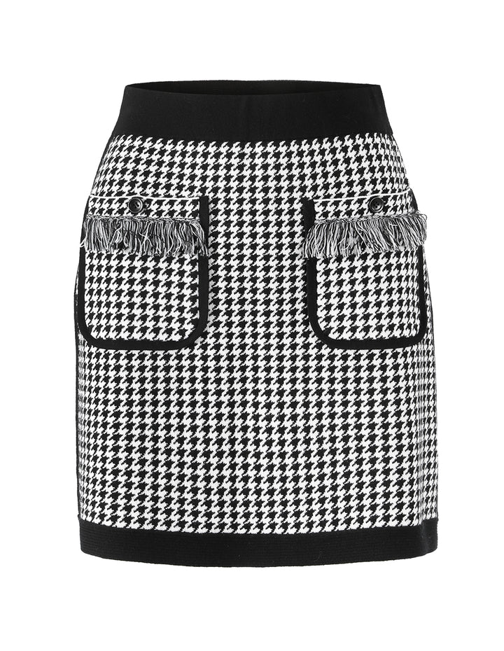 BORA AKSU Houndstooth Knitted Skirt