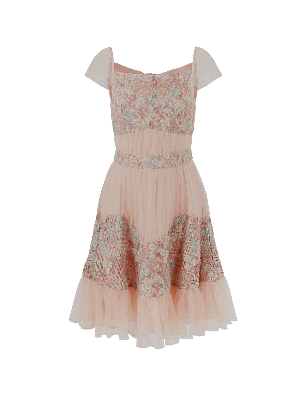 BORA AKSU Pink Floral Lace And Tulle Dress
