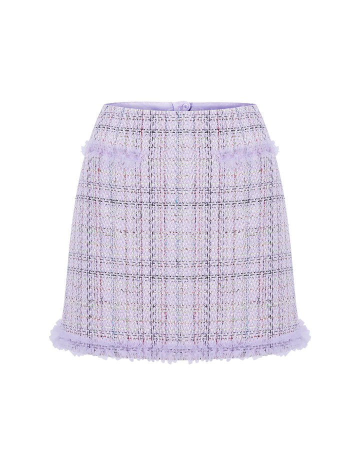 BORA AKSU Sweet Lilac Tweed Suit Skirt