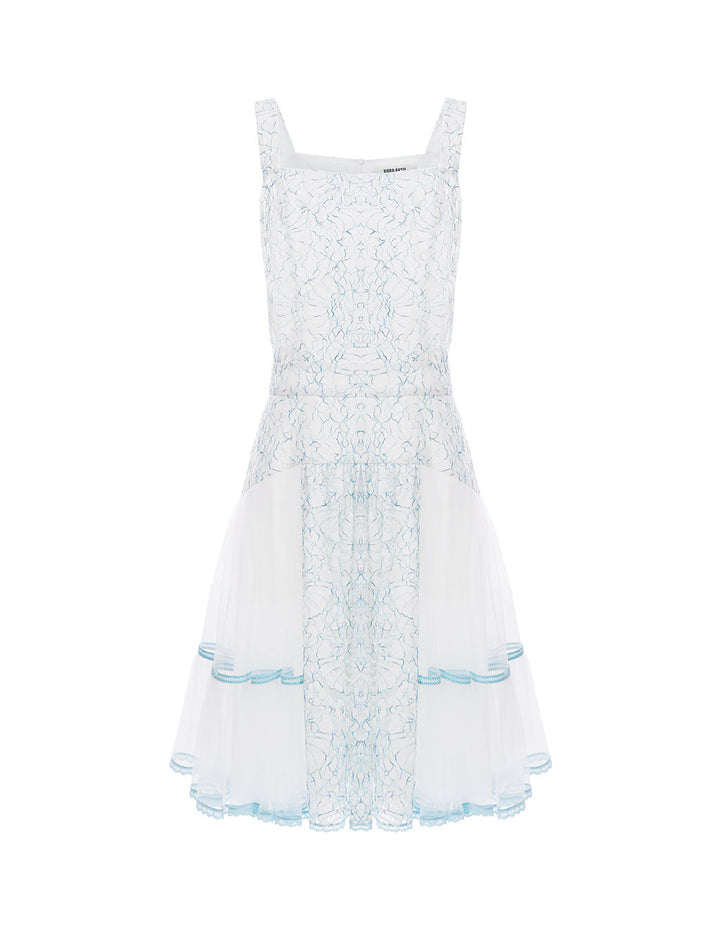 BORA AKSU Light Blue Lace And Tulle Mini Dress