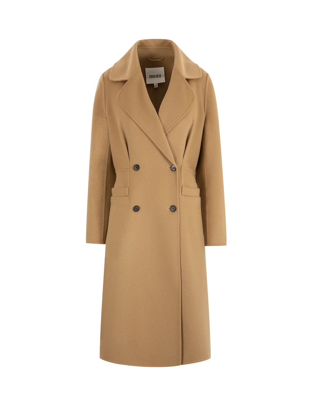 BORA AKSU Lapel Double-Breasted Mulberry Silk-Blend Wool Coat