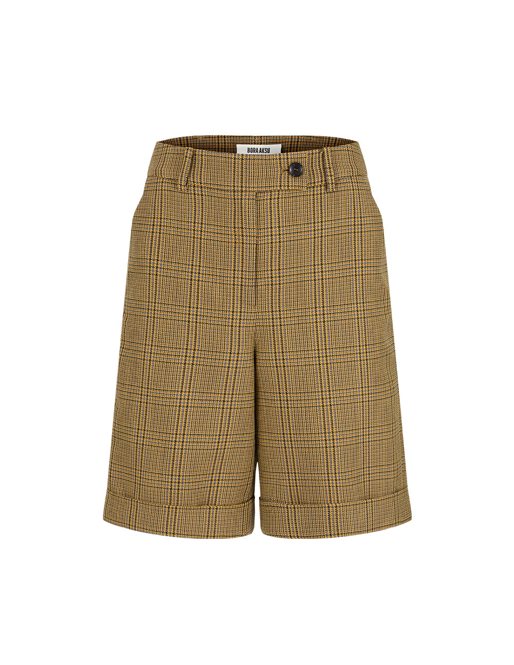 BORA AKSU Plaid Wool Cropped Shorts