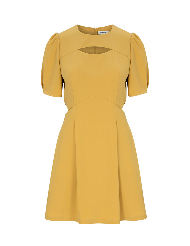 BORA AKSU Triacetate Puff Sleeve Sweet A-Line Dress