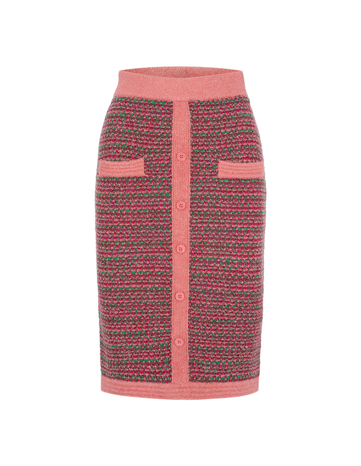 BORA AKSU Mixed Colors Faux Tweed Knitted Skirt