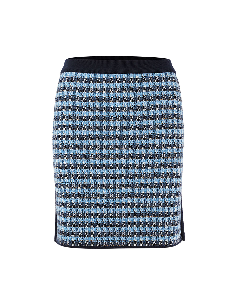 BORA AKSU Blue Tweed Textured Mini Skirt