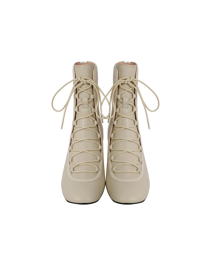 BORA AKSU LEATHER LACE-UP HEEL BOOTS