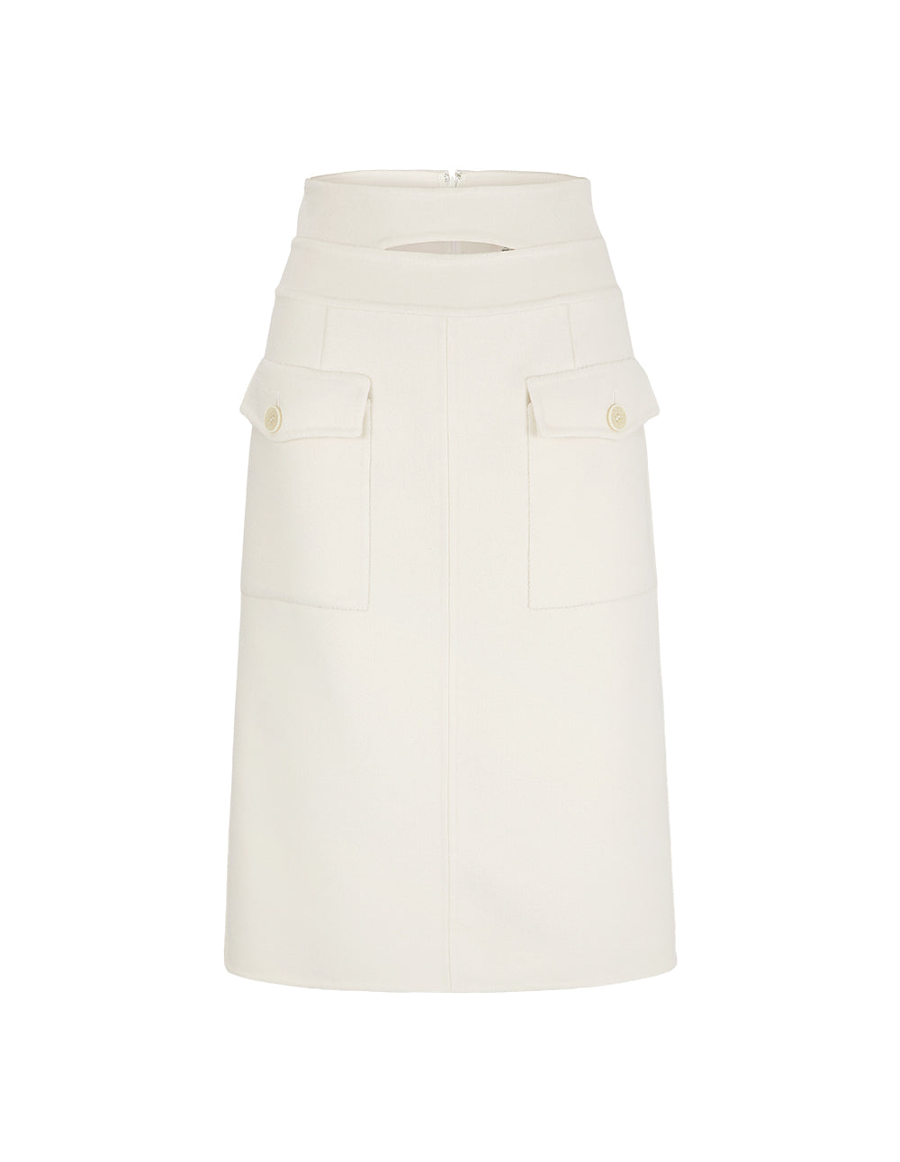 BORA AKSU French Retro Mulberry Silk Blended Woolen Skirt