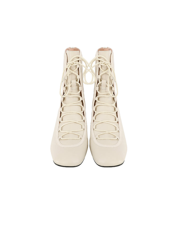 BORA AKSU LEATHER LACE-UP HEEL BOOTS