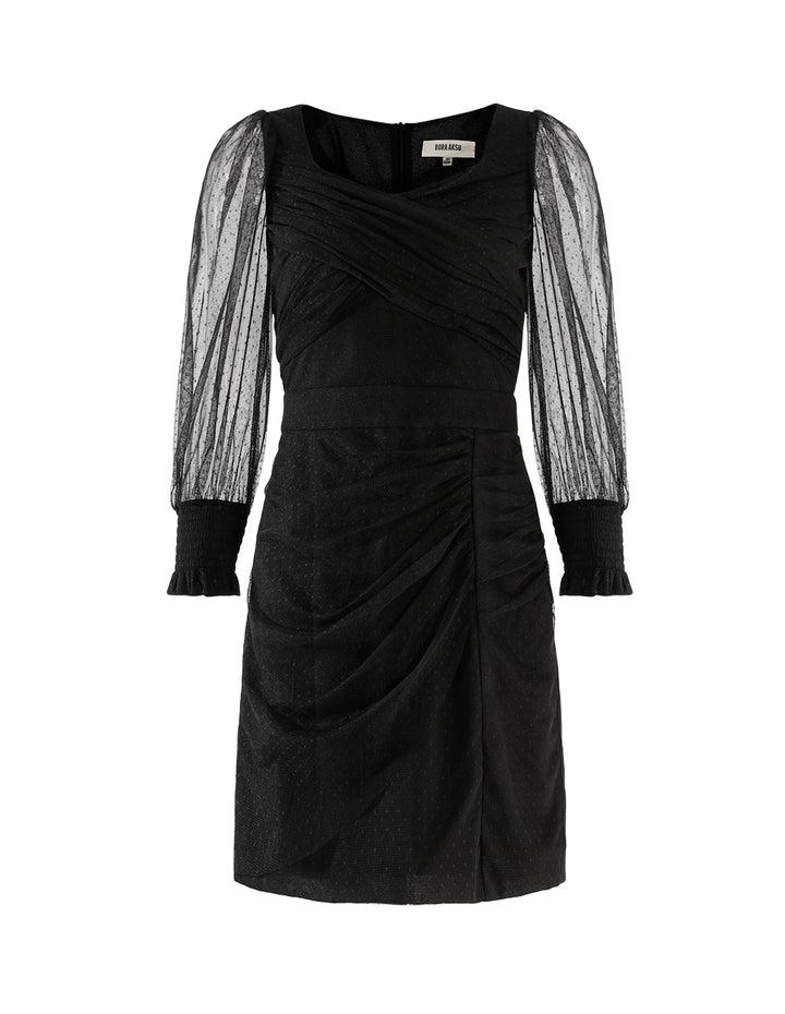 BORA AKSU Shirred Detail Asymmetrical Mini Dress