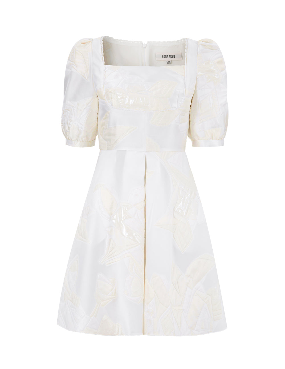 BORA AKSU French Vintage Square Neck Jacquard Dress