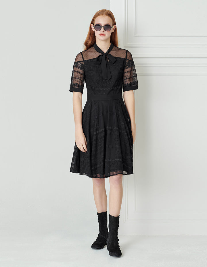 BORA AKSU French Streamer Lace Waist Dress