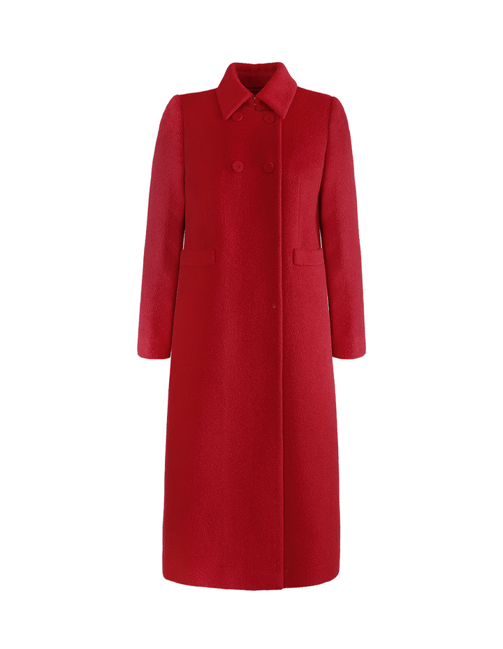 BORA AKSU Cherry Red Woollen Long Coat