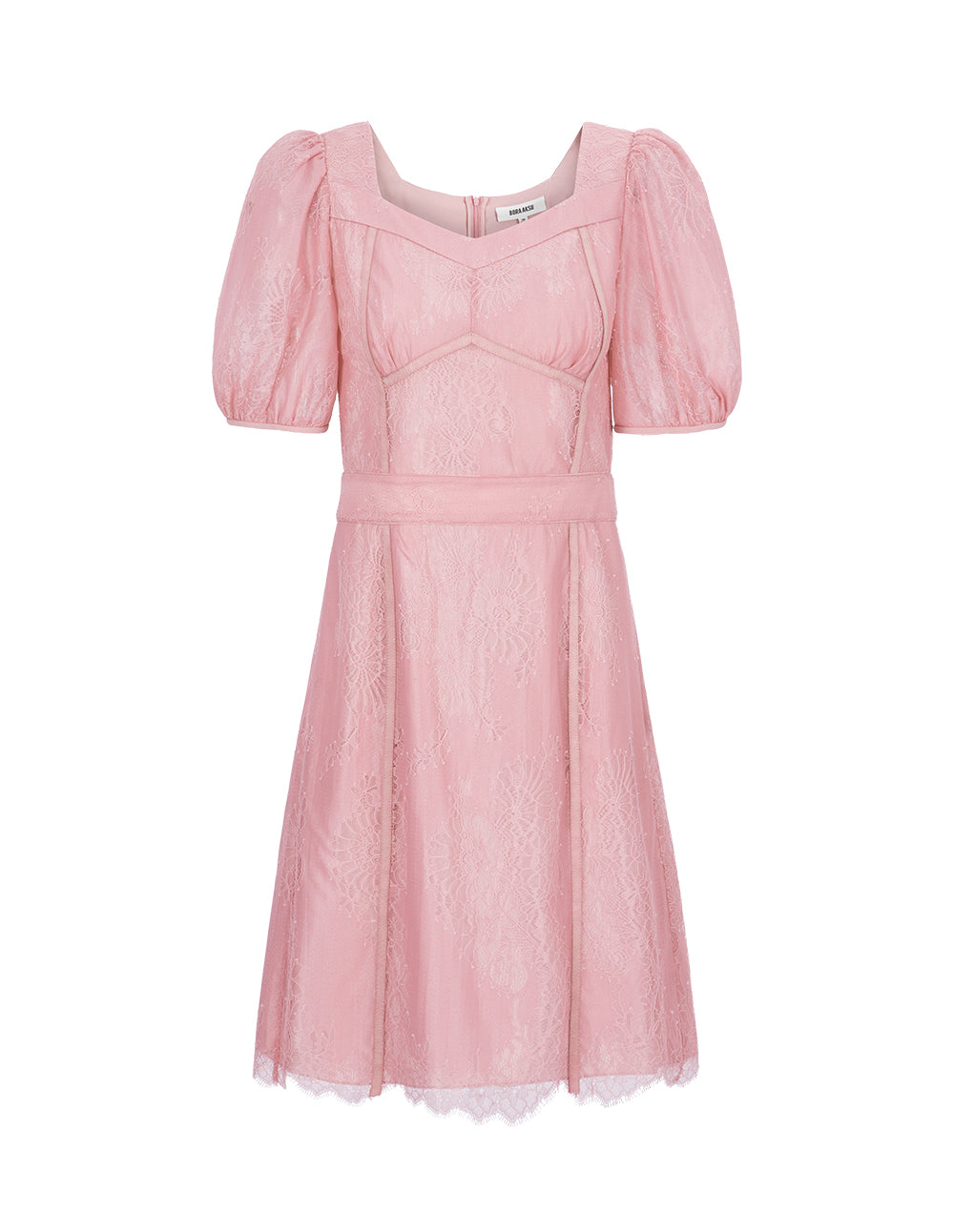 BORA AKSU Diamond Neck Slim Lace Dress