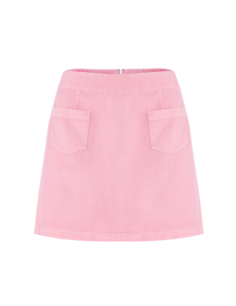 BORA AKSU pink denim patch pocket skirt