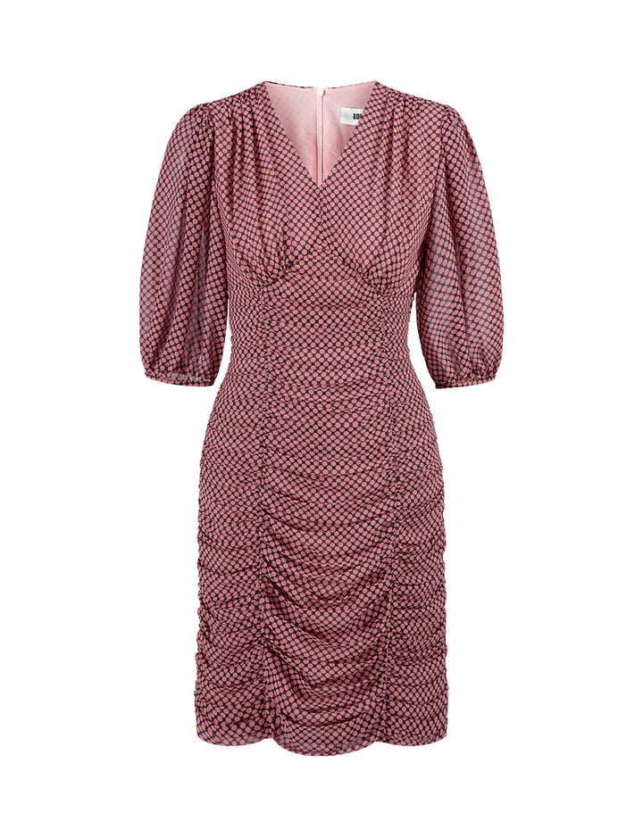 BORA AKSU Vintage pleated V-neck dress