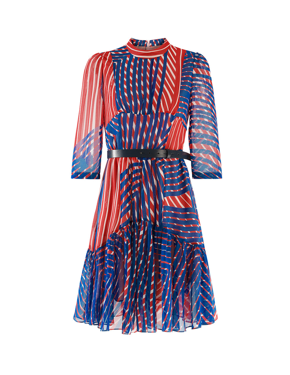 BORA AKSU Belted High-Neck Mini Dress