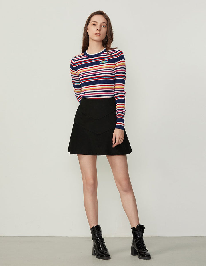 BORA AKSU Chic Wool A-Line Mini Skirt