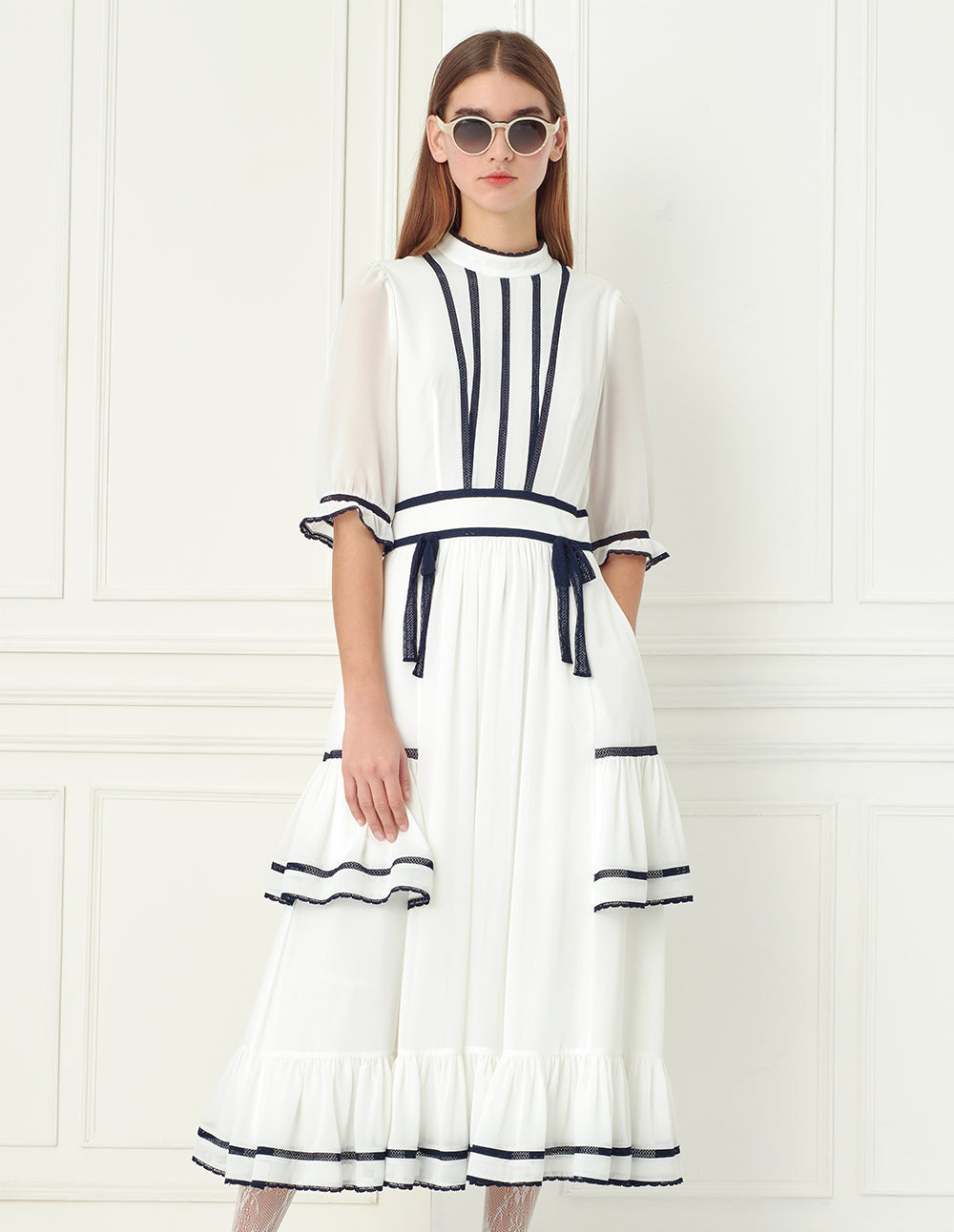 BORA AKSU Vintage-Textured Lace Dress