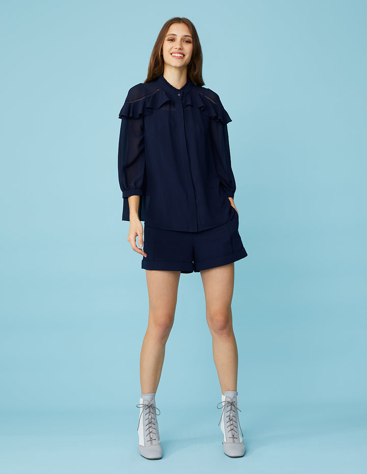 BORA AKSU Inserted Seam Roll-Up Shorts